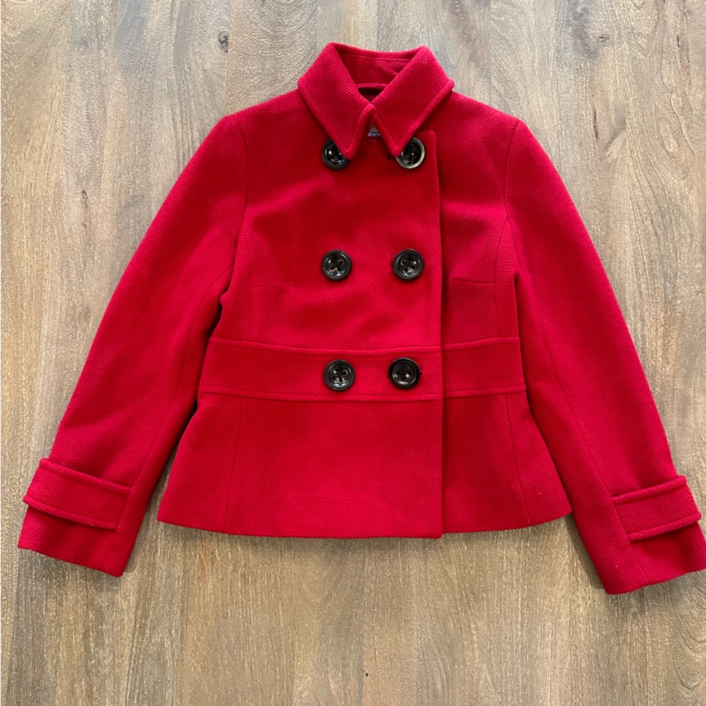 Talbots Petites Double Breasted Wool Blend Jacket